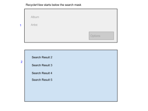 RecyclerView below Search Mask